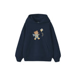 Bear flying a kite Çocuk Hoodie — Lacivert — ön görünüm