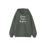 Pizza Naps Repeat Çocuk Hoodie — Antrasit — ön görünüm