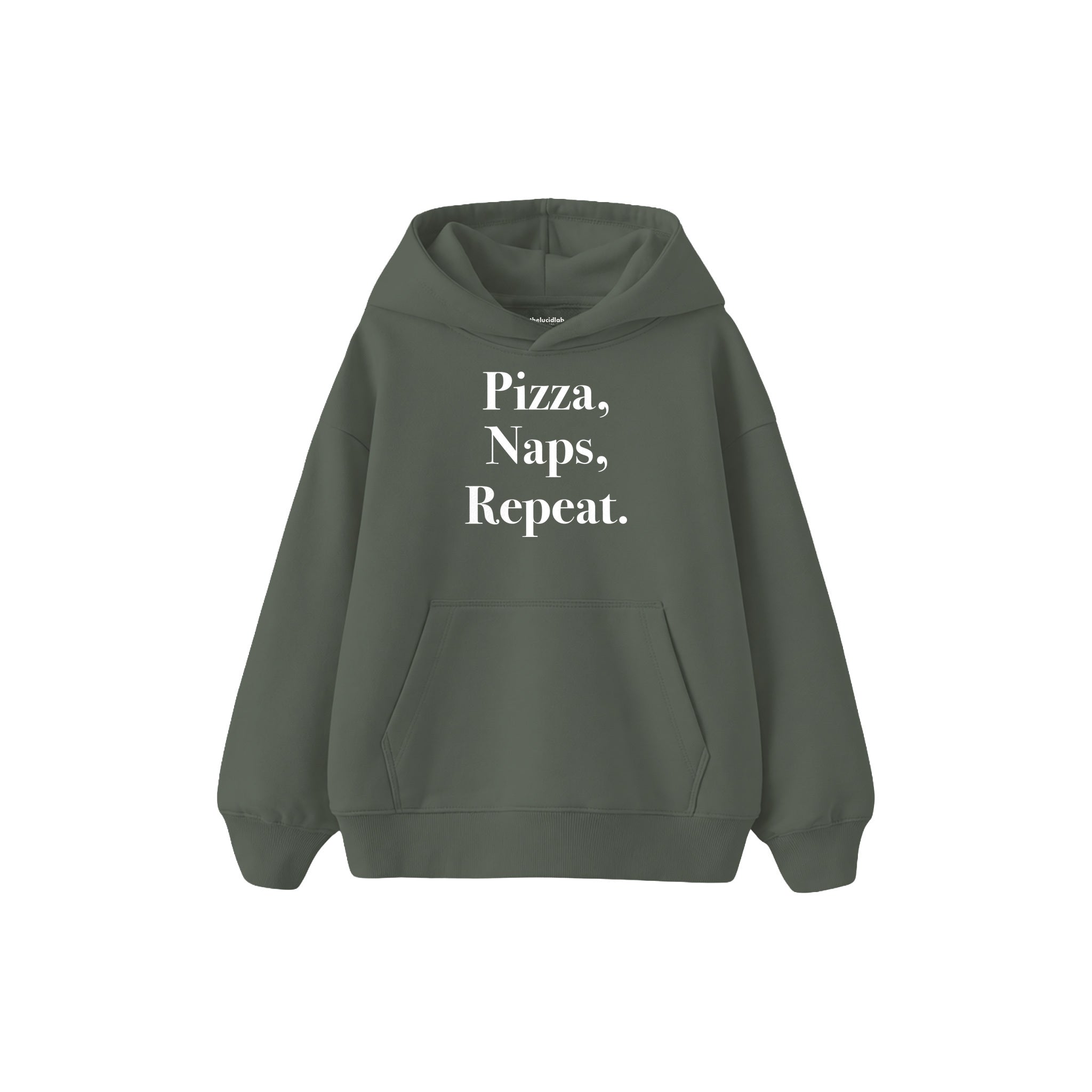 Pizza Naps Repeat Çocuk Hoodie — Antrasit — ön görünüm