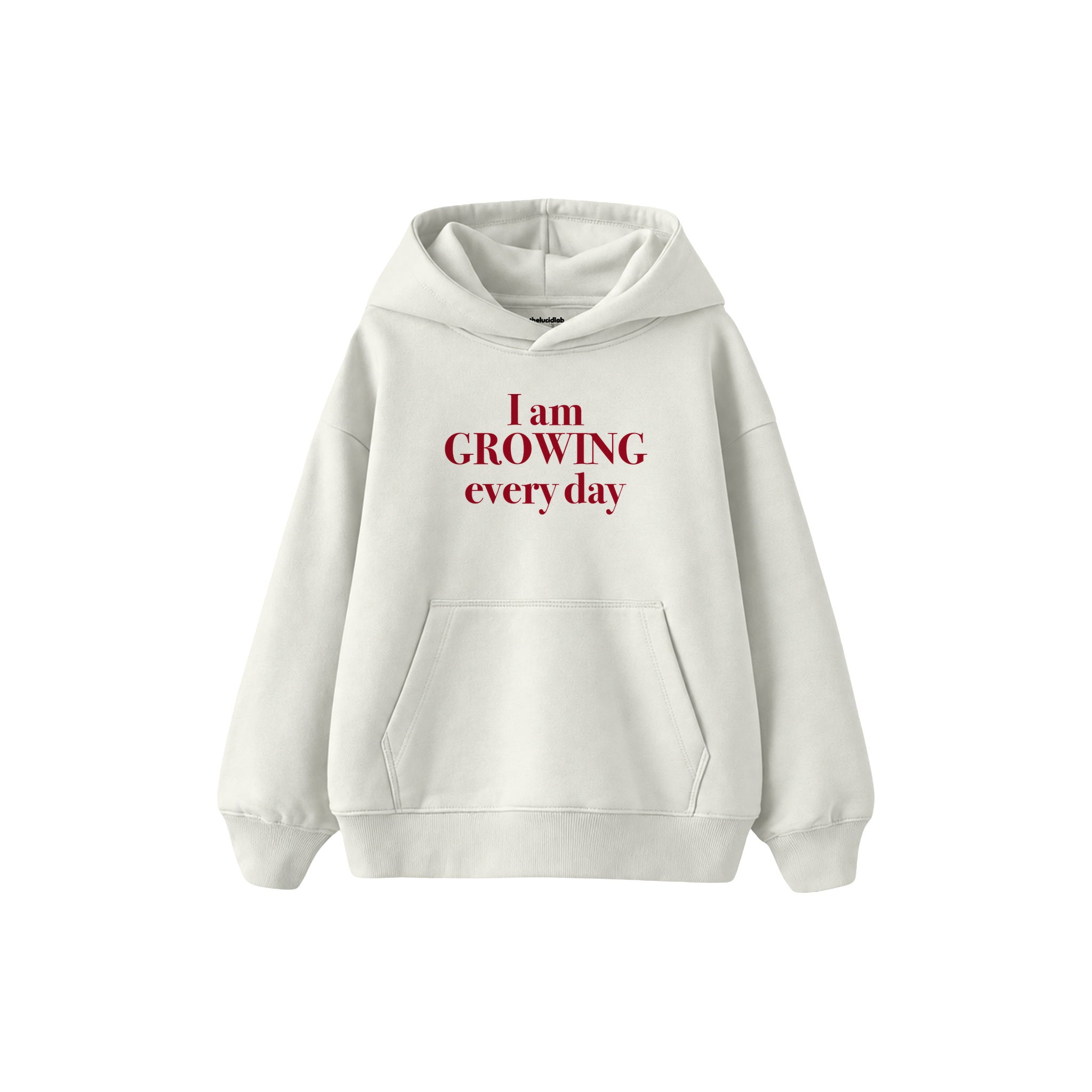 Growing Every Day Çocuk Hoodie — Beyaz — ön görünüm