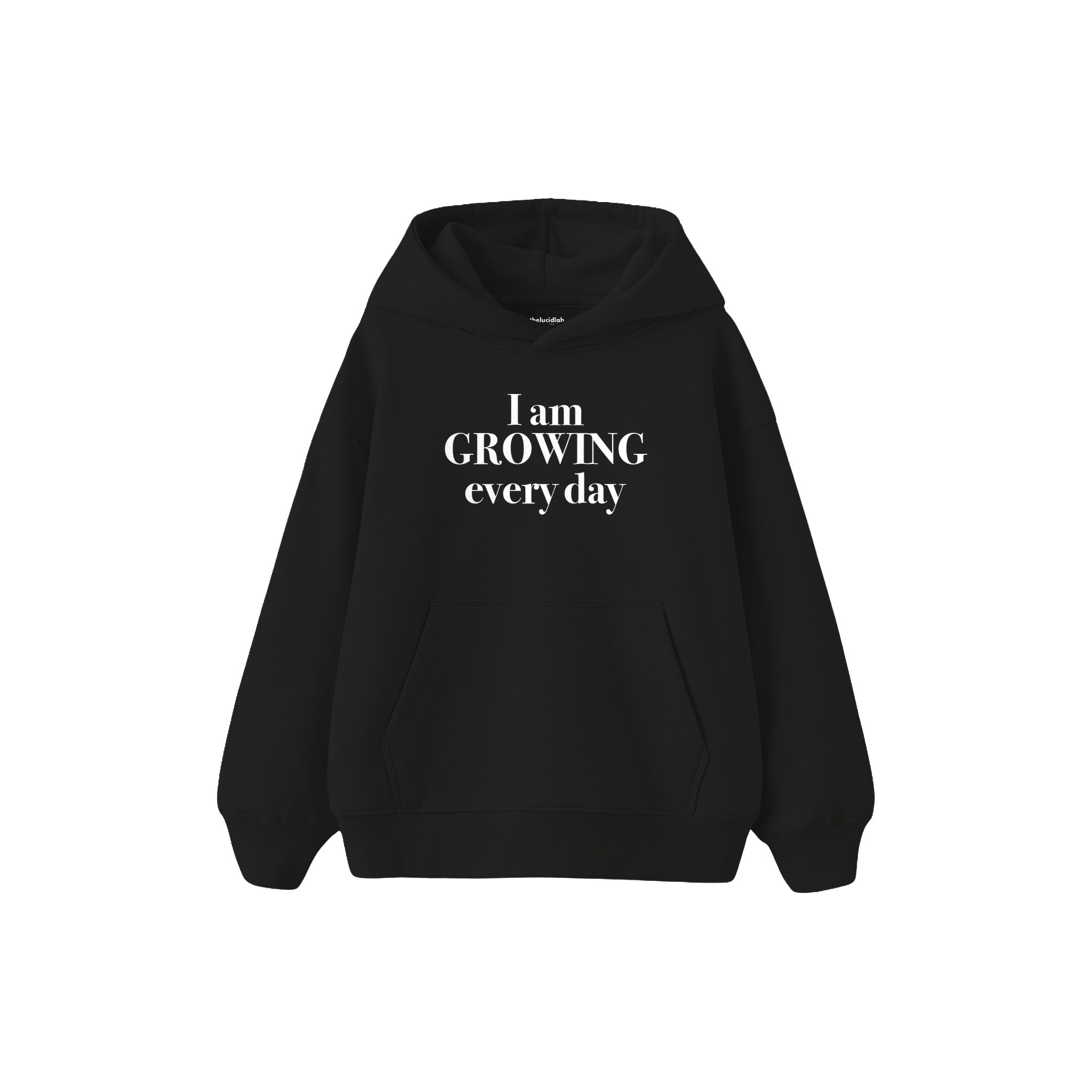 Growing Every Day Çocuk Hoodie — Siyah — ön görünüm