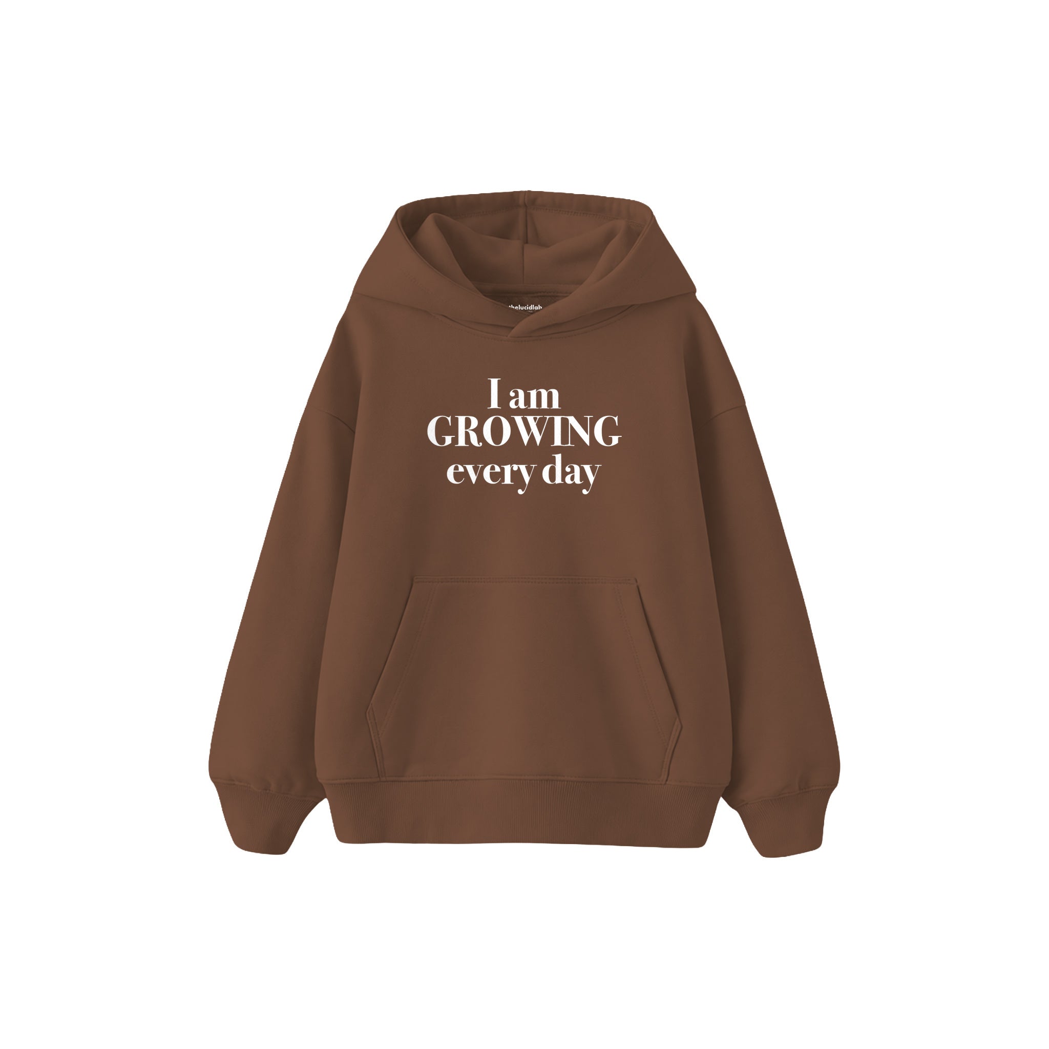 Growing Every Day Çocuk Hoodie — Kahverengi — ön görünüm