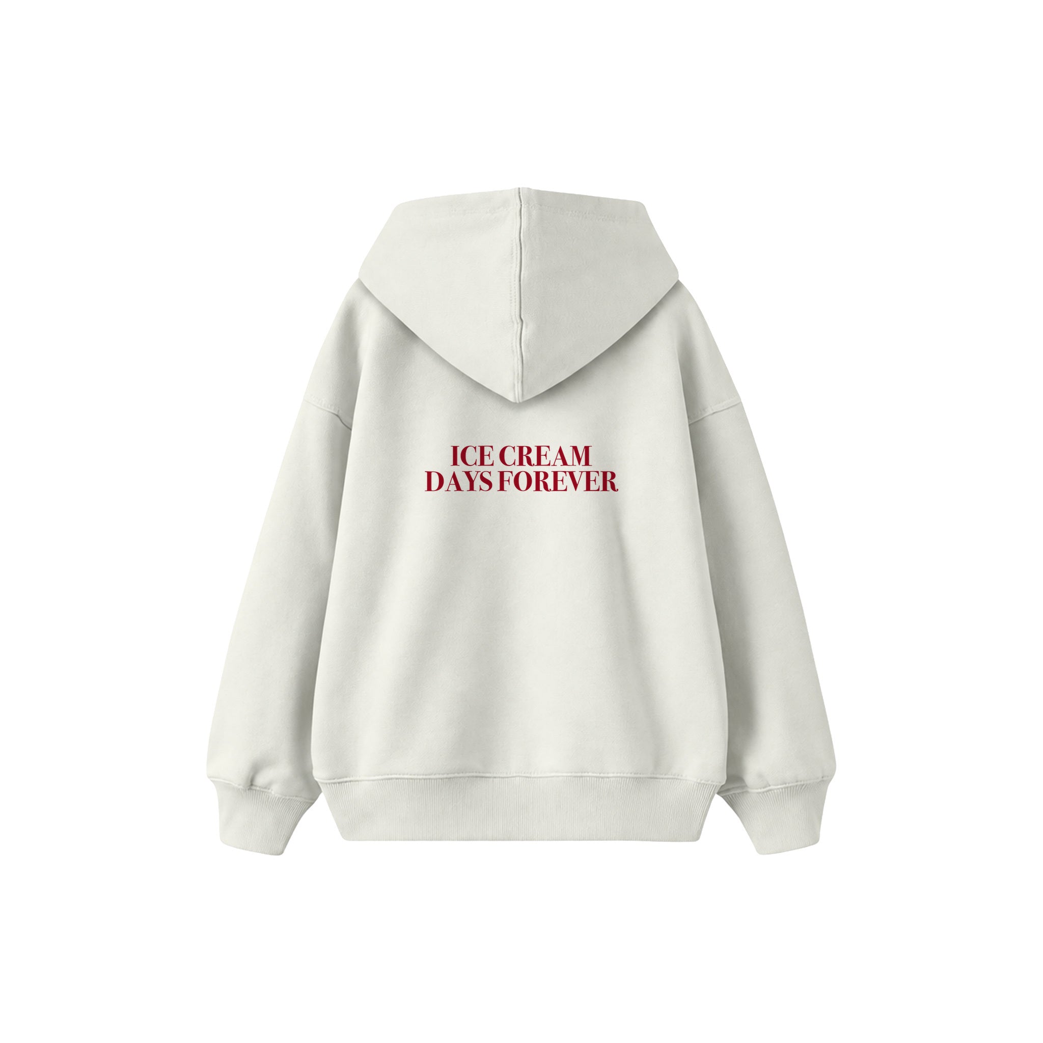 Ice Cream Days Forever Çocuk Hoodie — Beyaz — arka görünüm