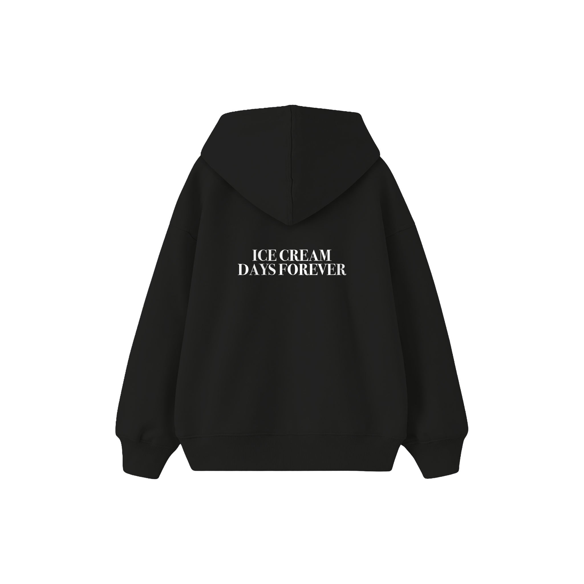 Ice Cream Days Forever Çocuk Hoodie — Siyah — arka görünüm