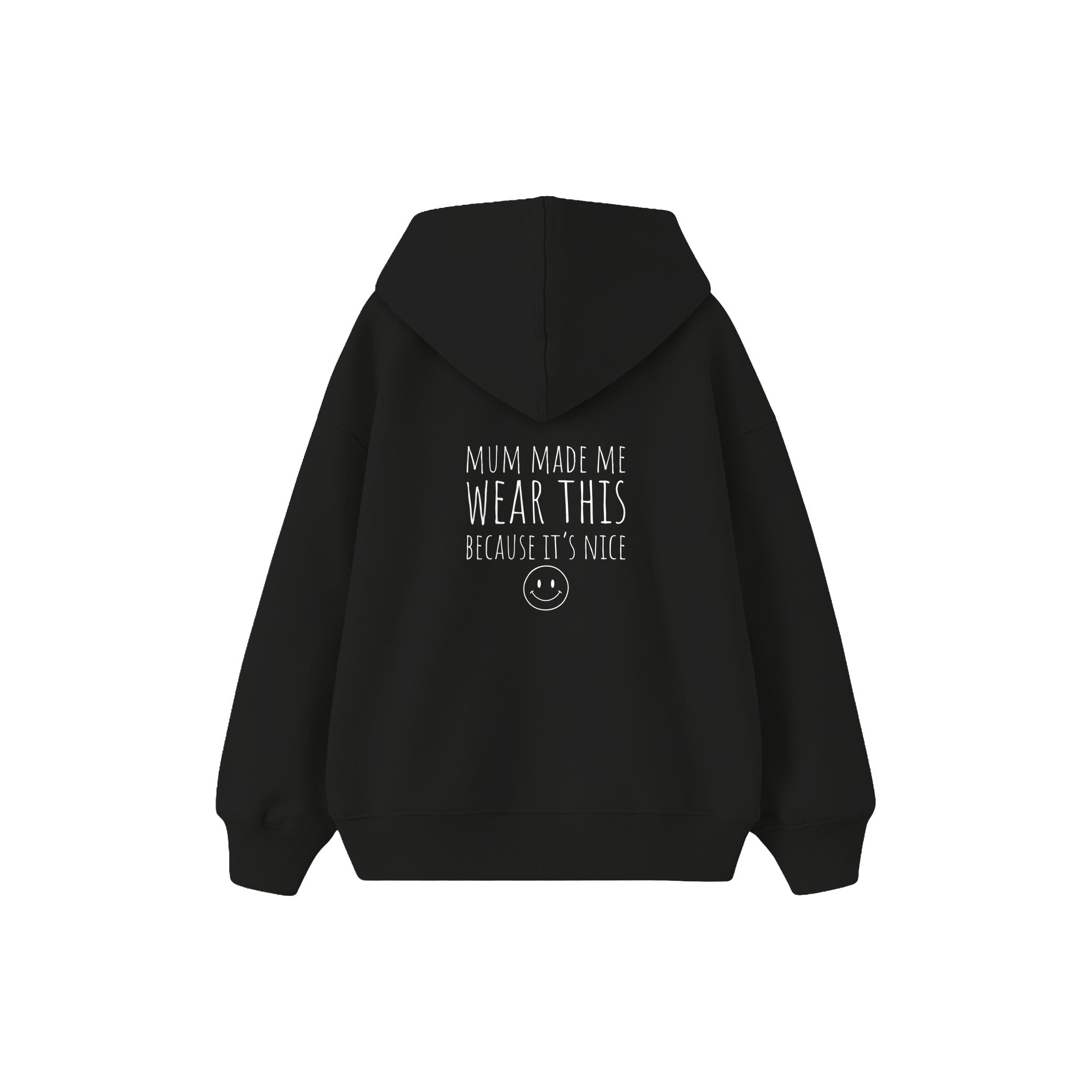 Mum Made Me Wear This Çocuk Hoodie — Siyah — arka görünüm