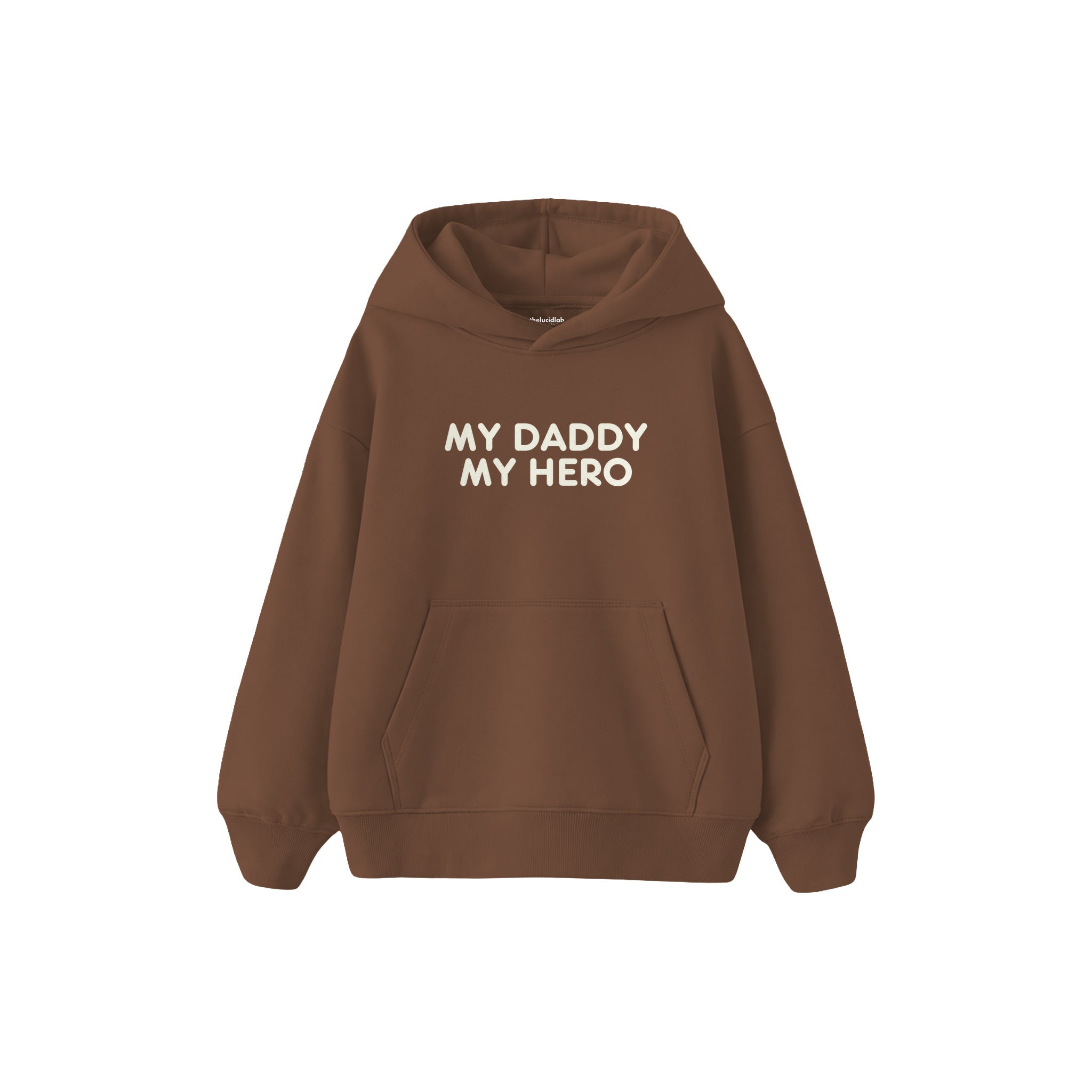 MY DADDY MY HERO Çocuk Hoodie — Kahverengi — ön görünüm