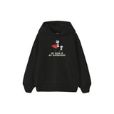 MY MOM IS MY SUPERHERO Çocuk Hoodie — Siyah — ön görünüm