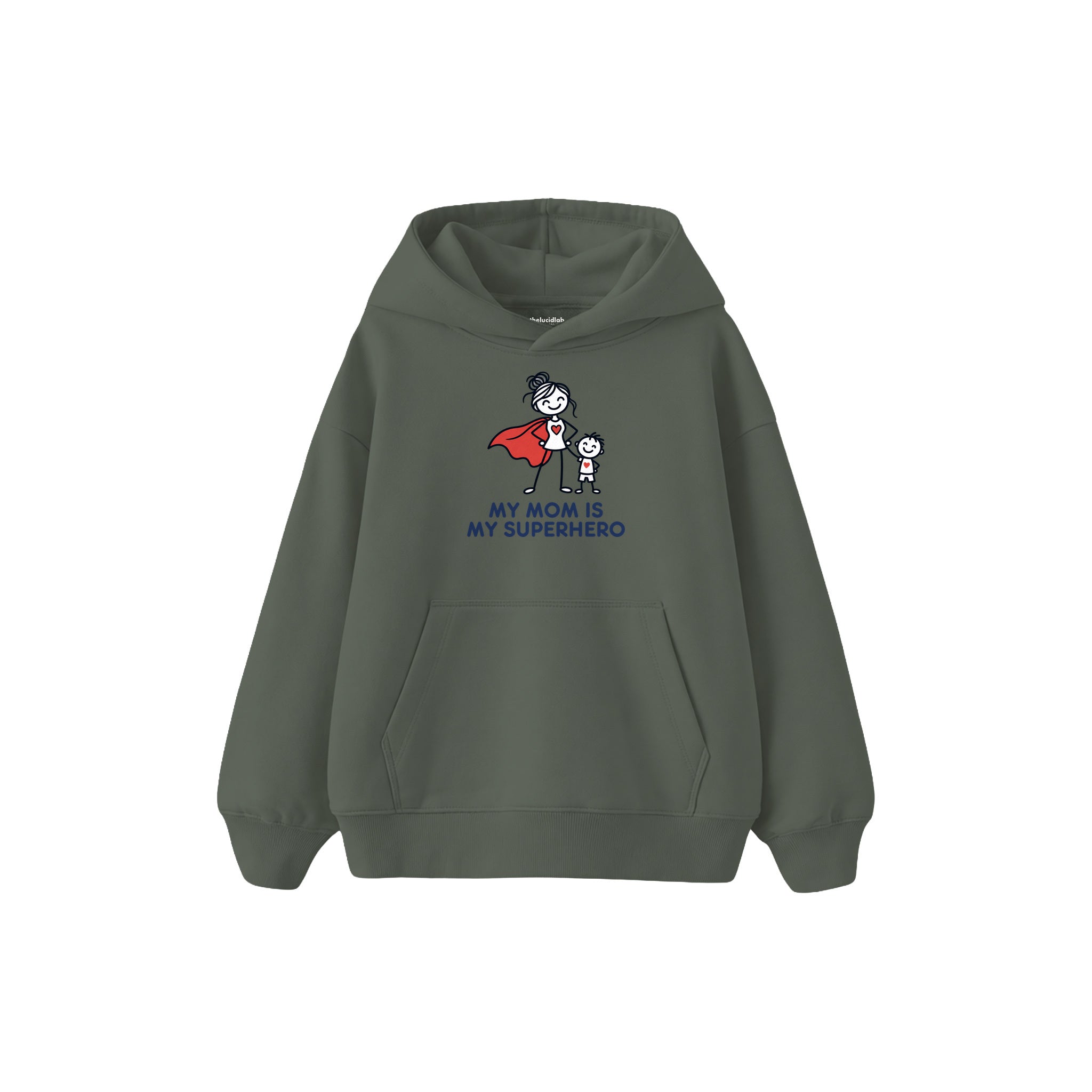MY MOM IS MY SUPERHERO Çocuk Hoodie — Antrasit — ön görünüm