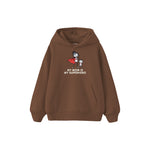 MY MOM IS MY SUPERHERO Çocuk Hoodie — Kahverengi — ön görünüm