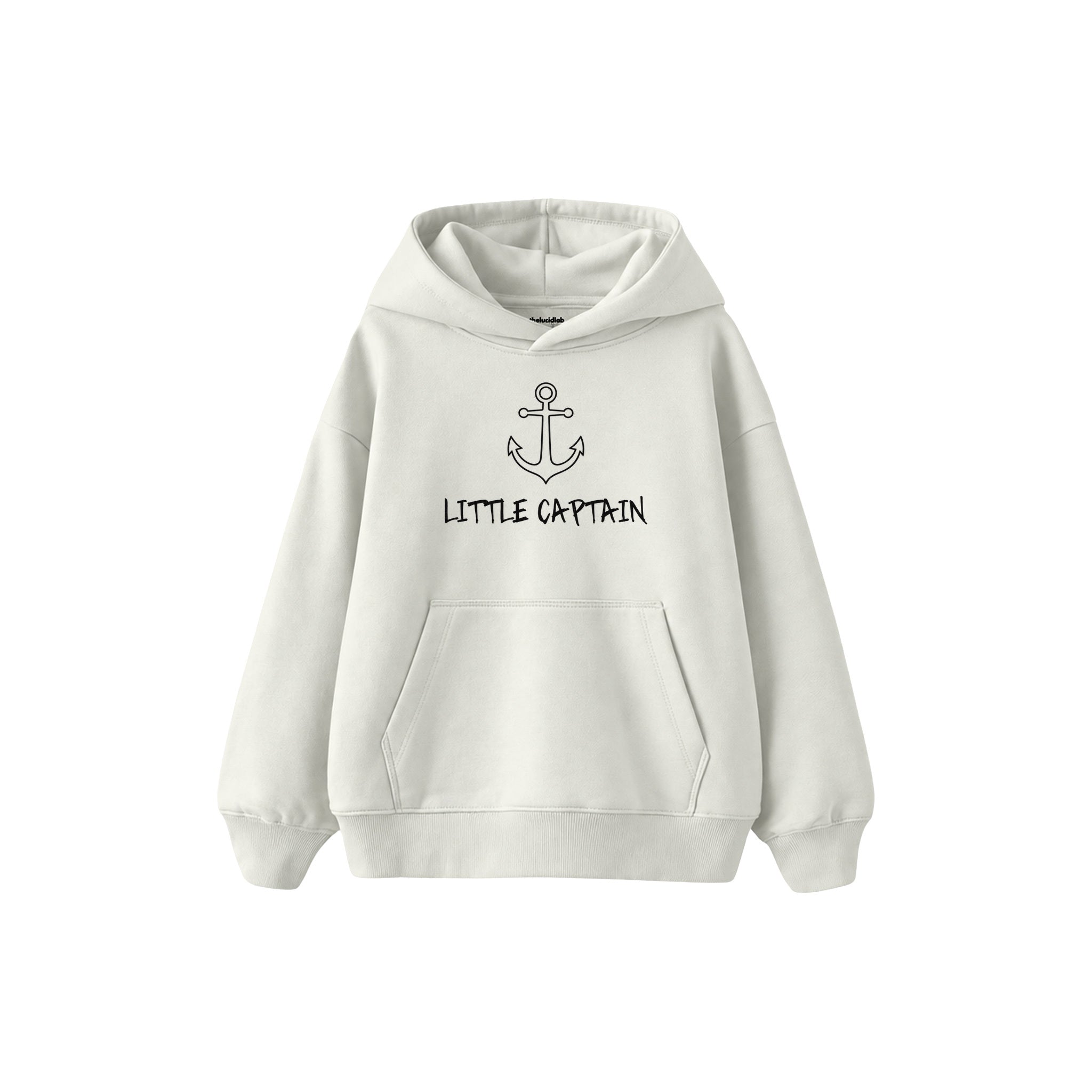 LITTLE CAPTAIN Çocuk Hoodie — Beyaz — ön görünüm
