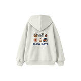 Slow Days Çocuk Hoodie — Beyaz — arka görünüm