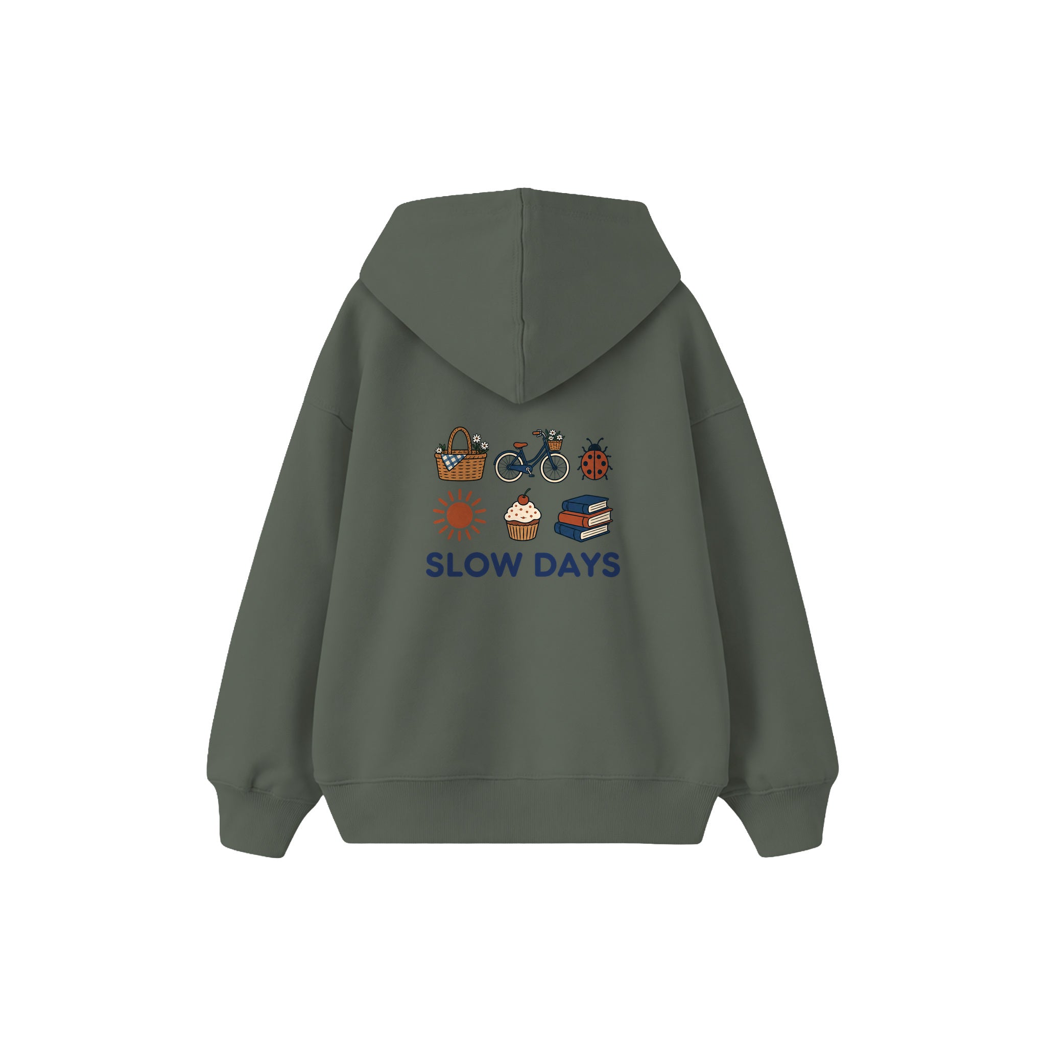 Slow Days Çocuk Hoodie — Antrasit — arka görünüm