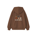 Slow Days Çocuk Hoodie — Kahverengi — arka görünüm