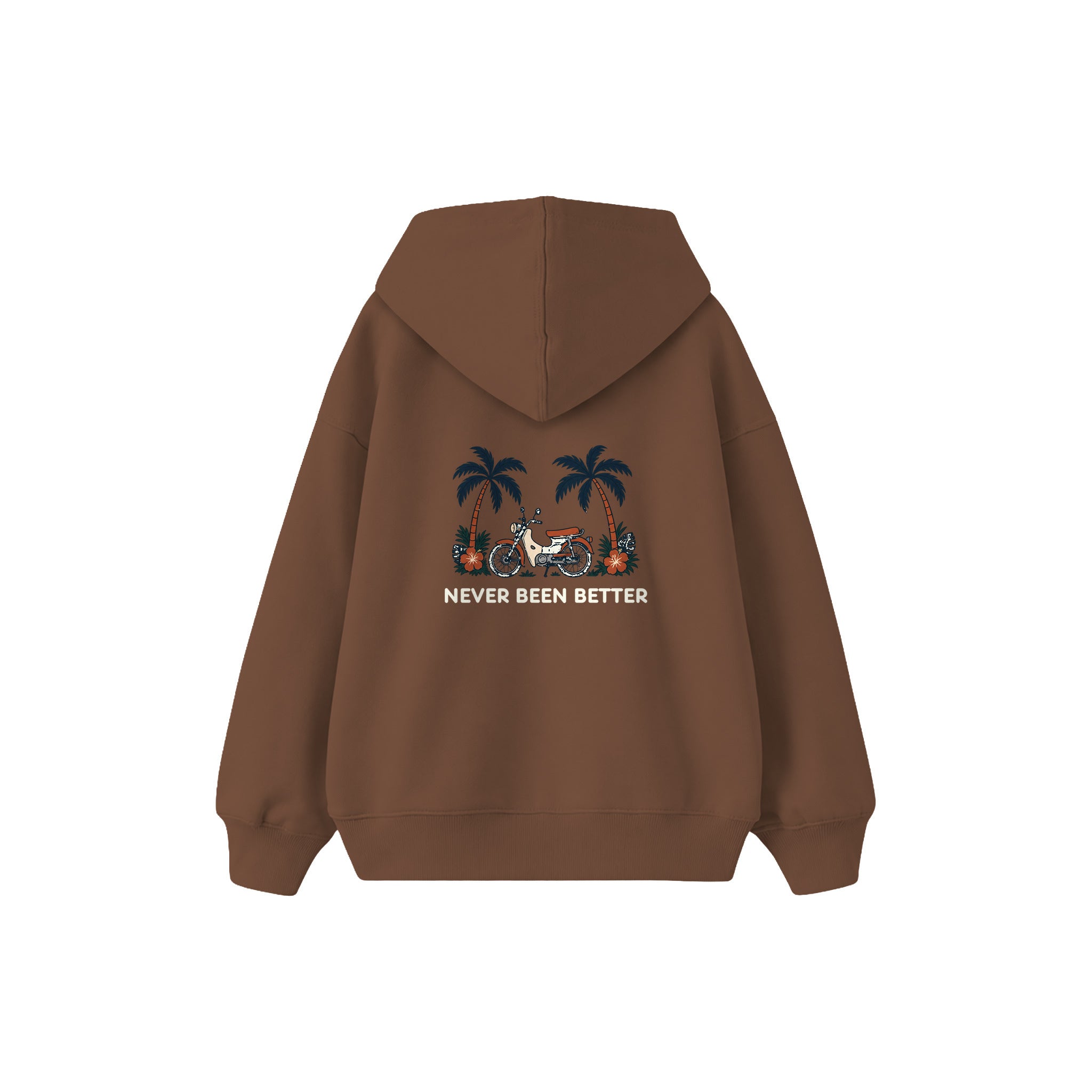 Never Been Better Çocuk Hoodie — Kahverengi — arka görünüm