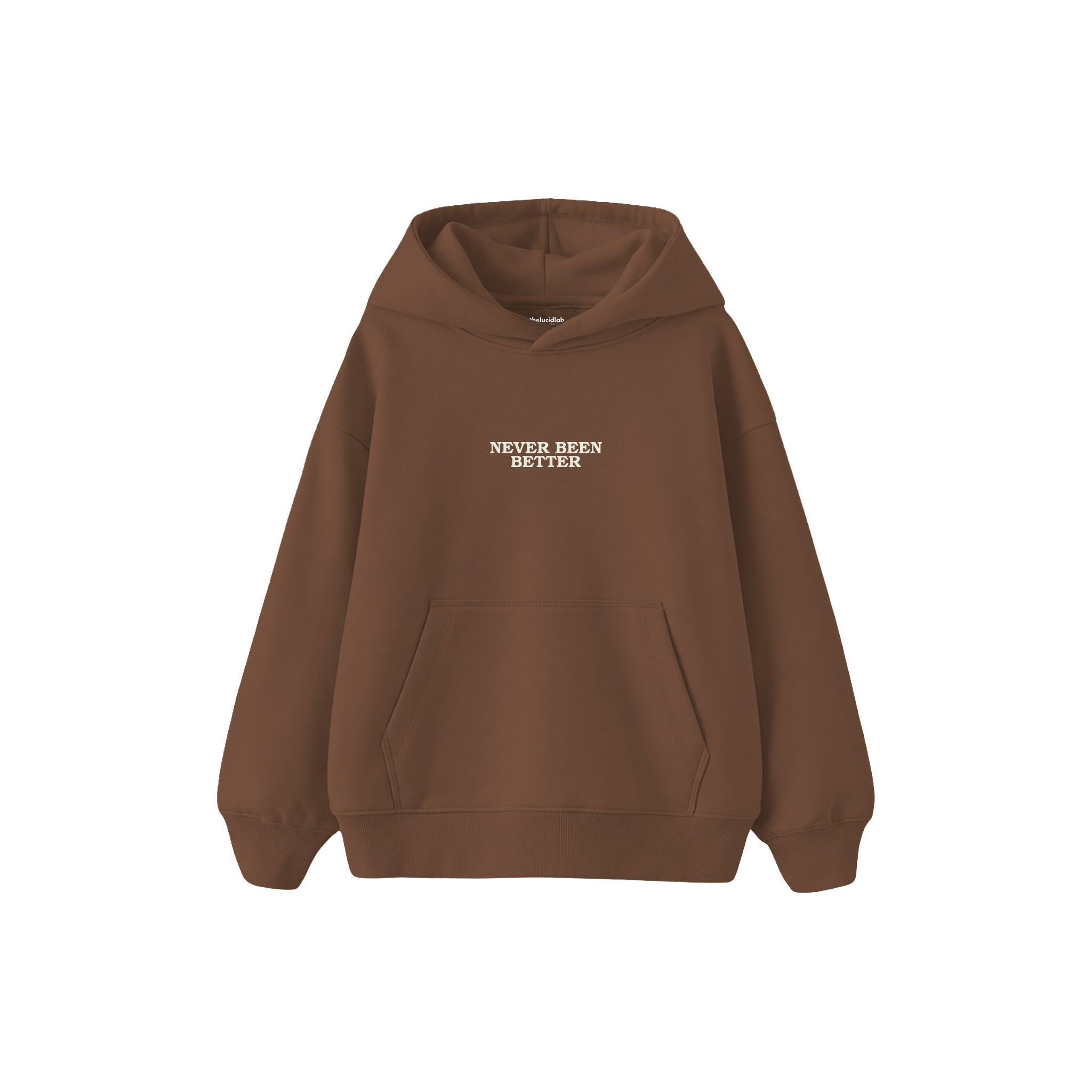 Never Been Better Çocuk Hoodie — Kahverengi — ön görünüm