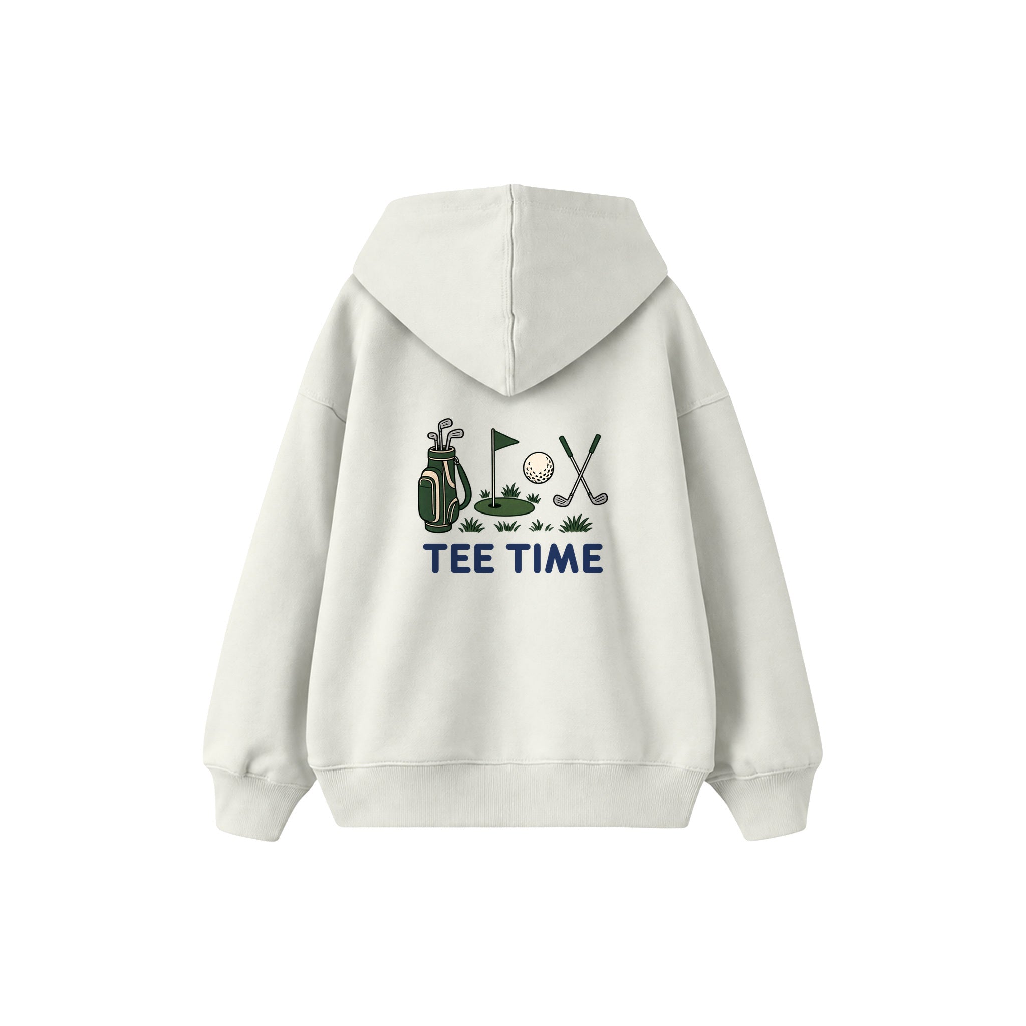 Tee Time Çocuk Hoodie — Beyaz — arka görünüm