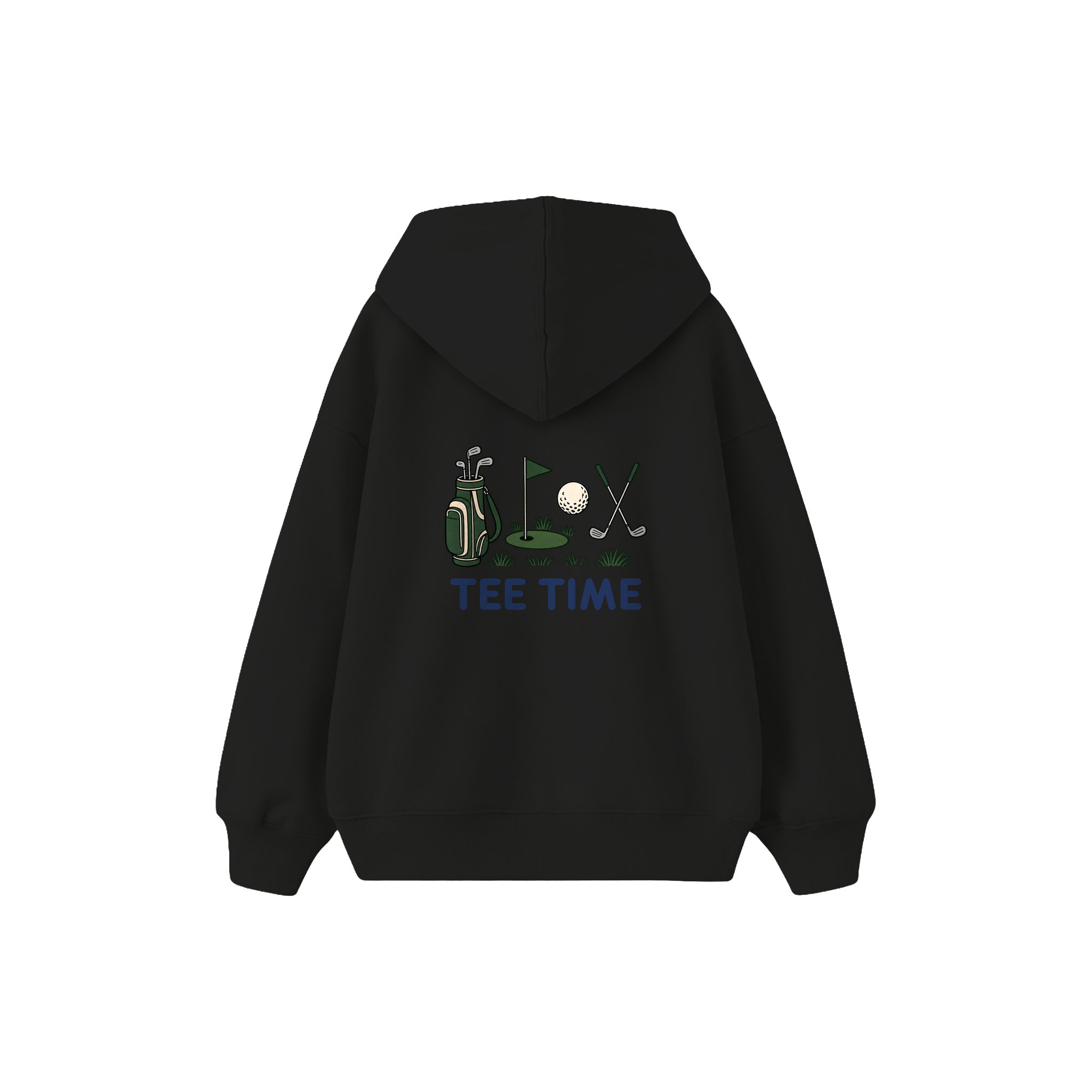 Tee Time Çocuk Hoodie — Siyah — arka görünüm