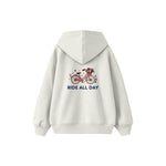 Ride All Day Çocuk Hoodie — Beyaz — arka görünüm