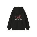 Ride All Day Çocuk Hoodie — Siyah — arka görünüm
