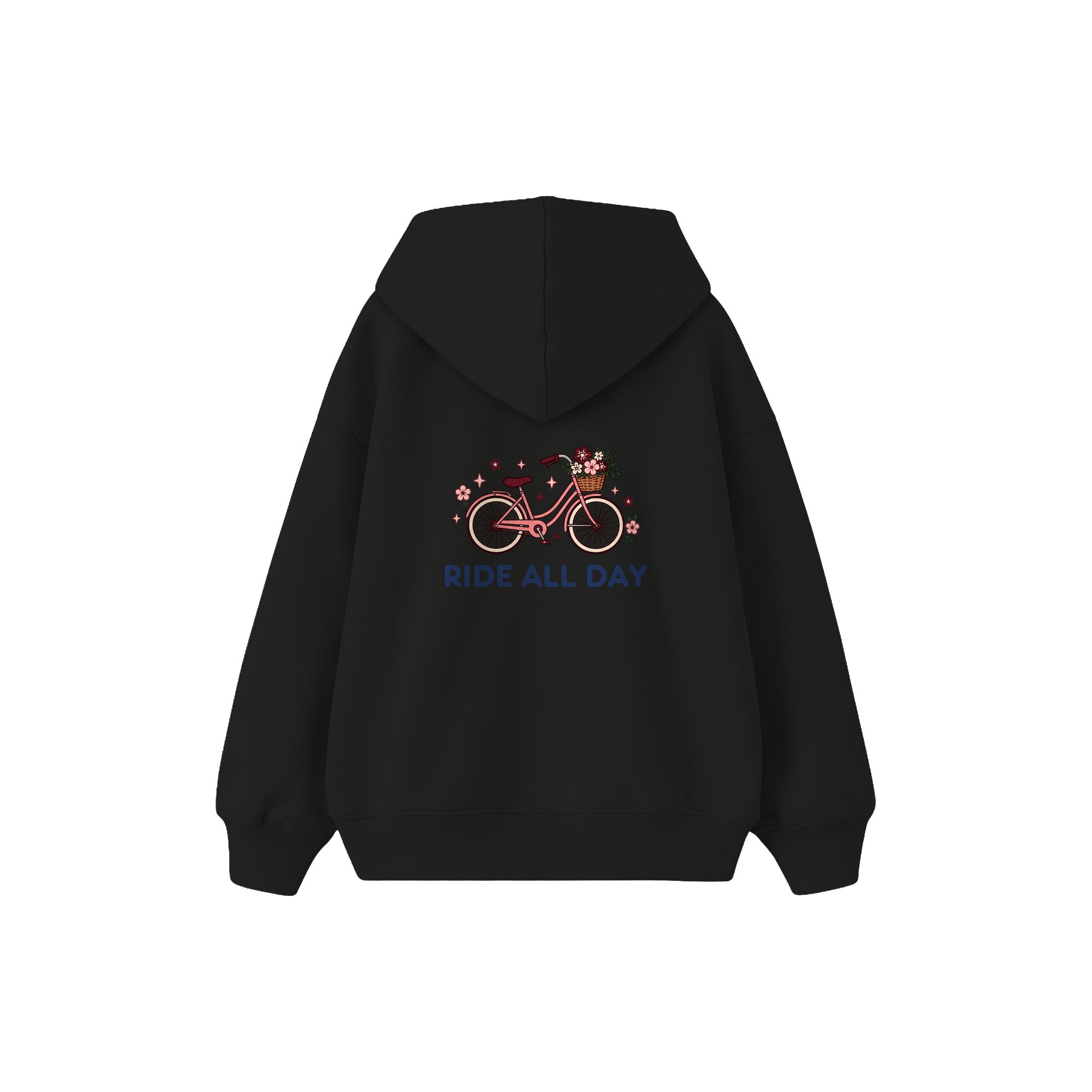 Ride All Day Çocuk Hoodie — Siyah — arka görünüm