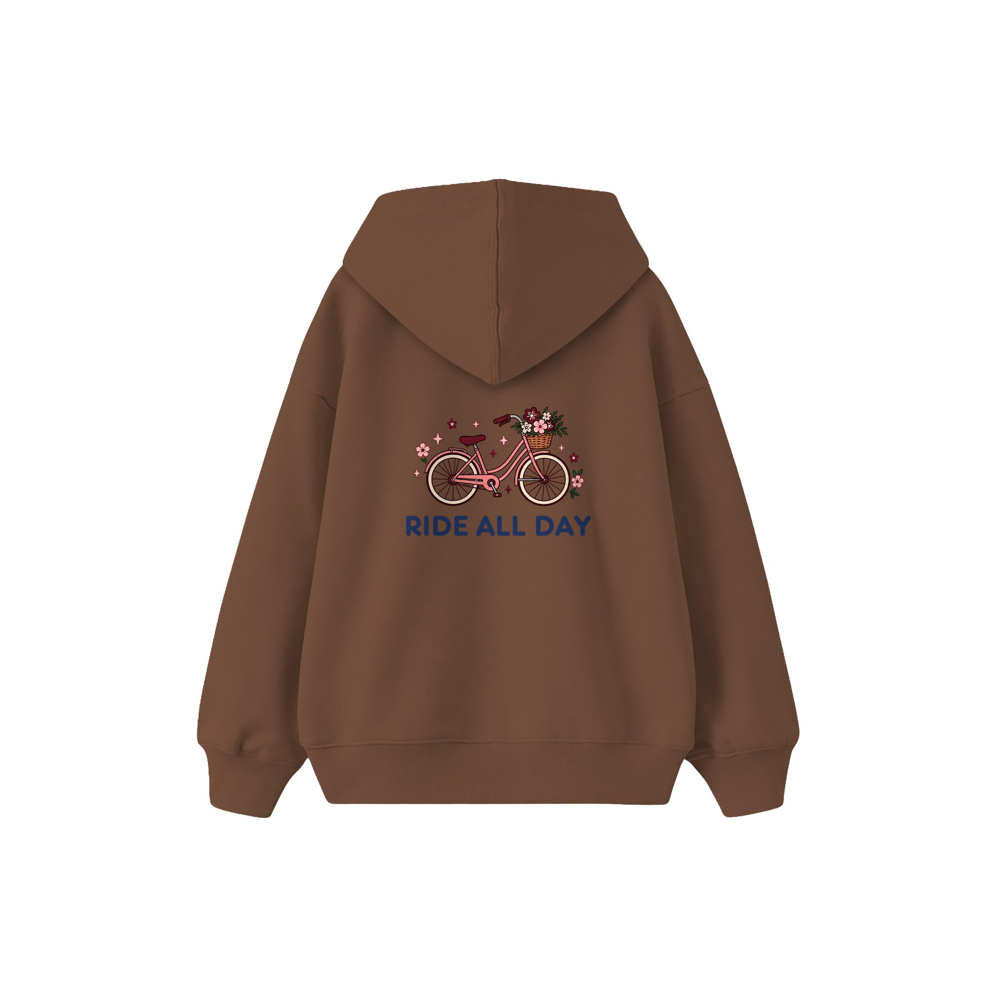 Ride All Day Çocuk Hoodie — Kahverengi — arka görünüm