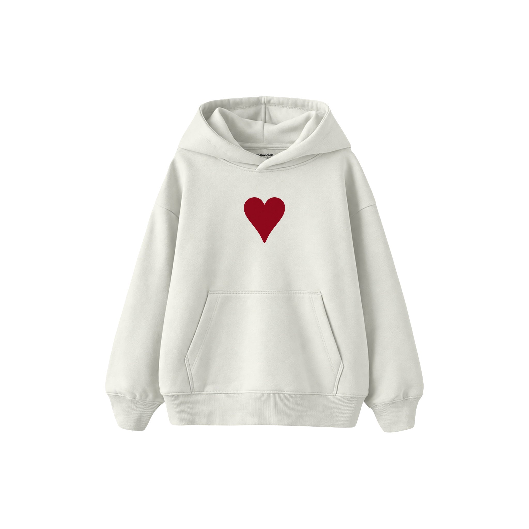Little Heart Çocuk Hoodie — Beyaz — ön görünüm