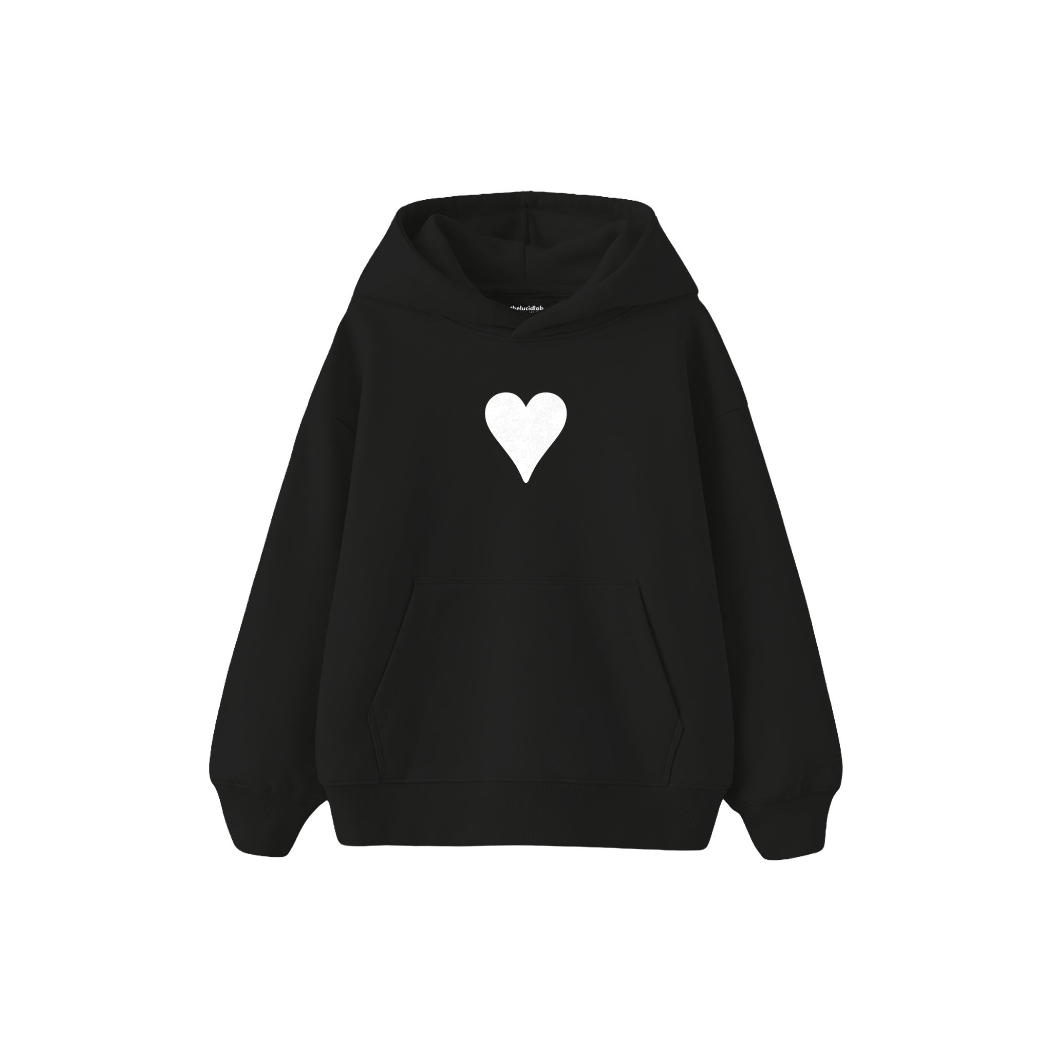 Little Heart Çocuk Hoodie — Siyah — ön görünüm