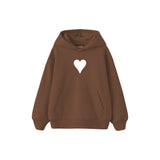 Little Heart Çocuk Hoodie — Kahverengi — ön görünüm