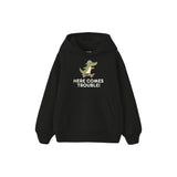 Skater Crocodile Çocuk Hoodie — Siyah — ön görünüm