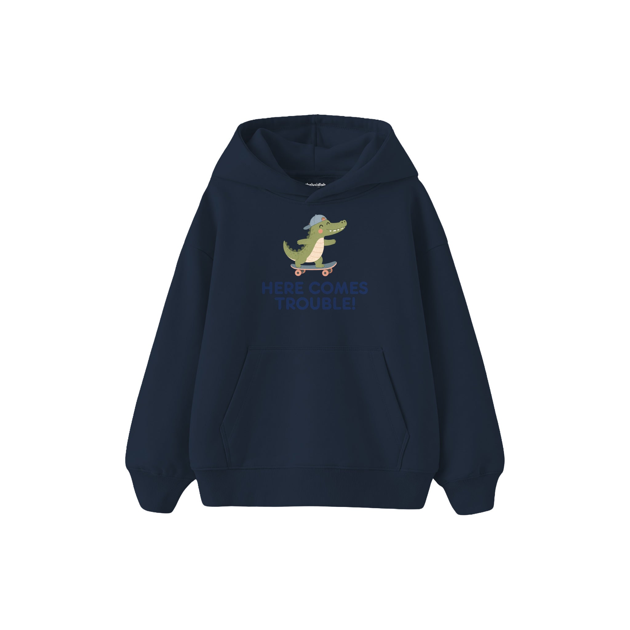 Skater Crocodile Çocuk Hoodie — Lacivert — ön görünüm