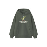 Skater Crocodile Çocuk Hoodie — Antrasit — ön görünüm