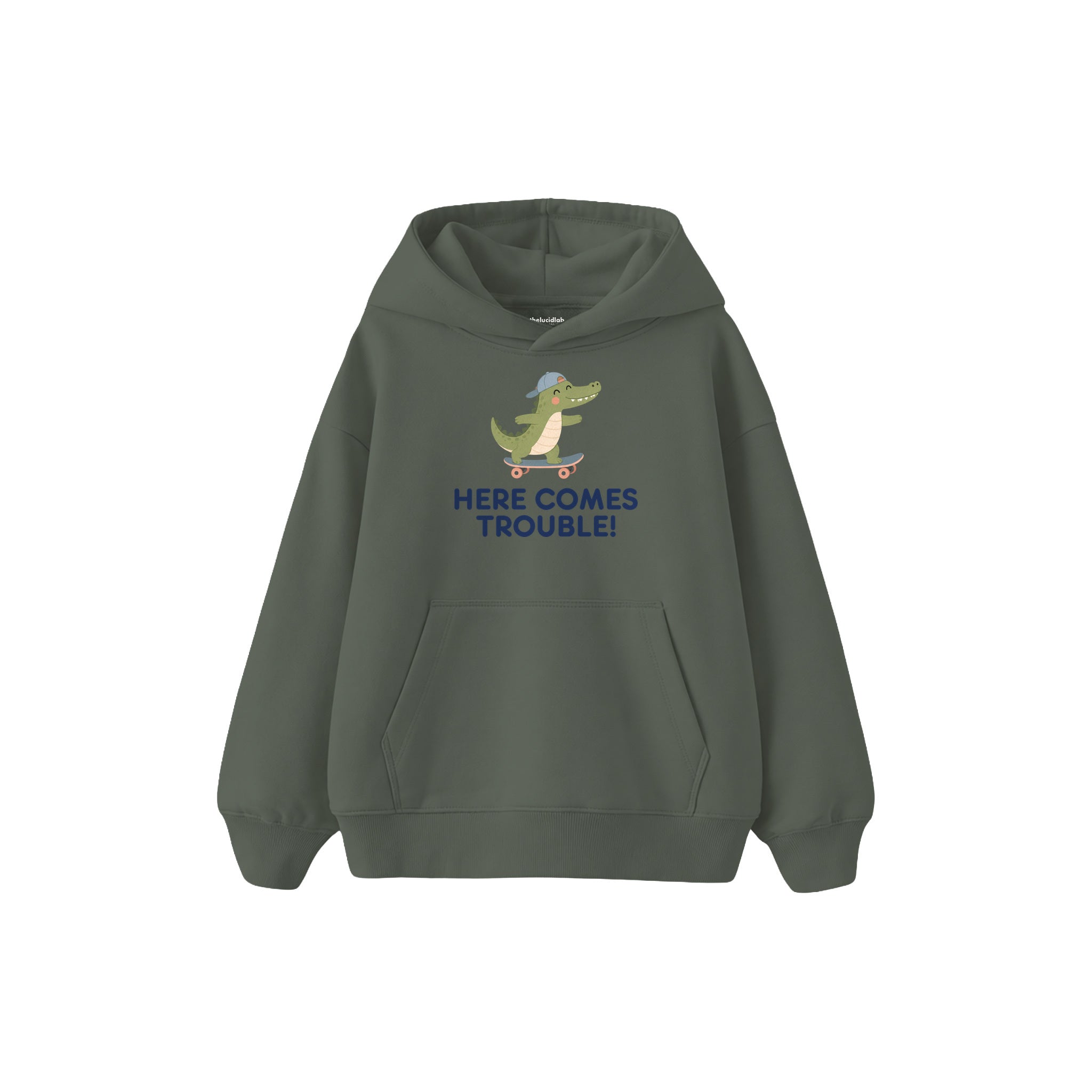 Skater Crocodile Çocuk Hoodie — Antrasit — ön görünüm