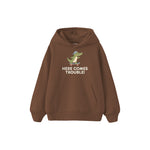 Skater Crocodile Çocuk Hoodie — Kahverengi — ön görünüm