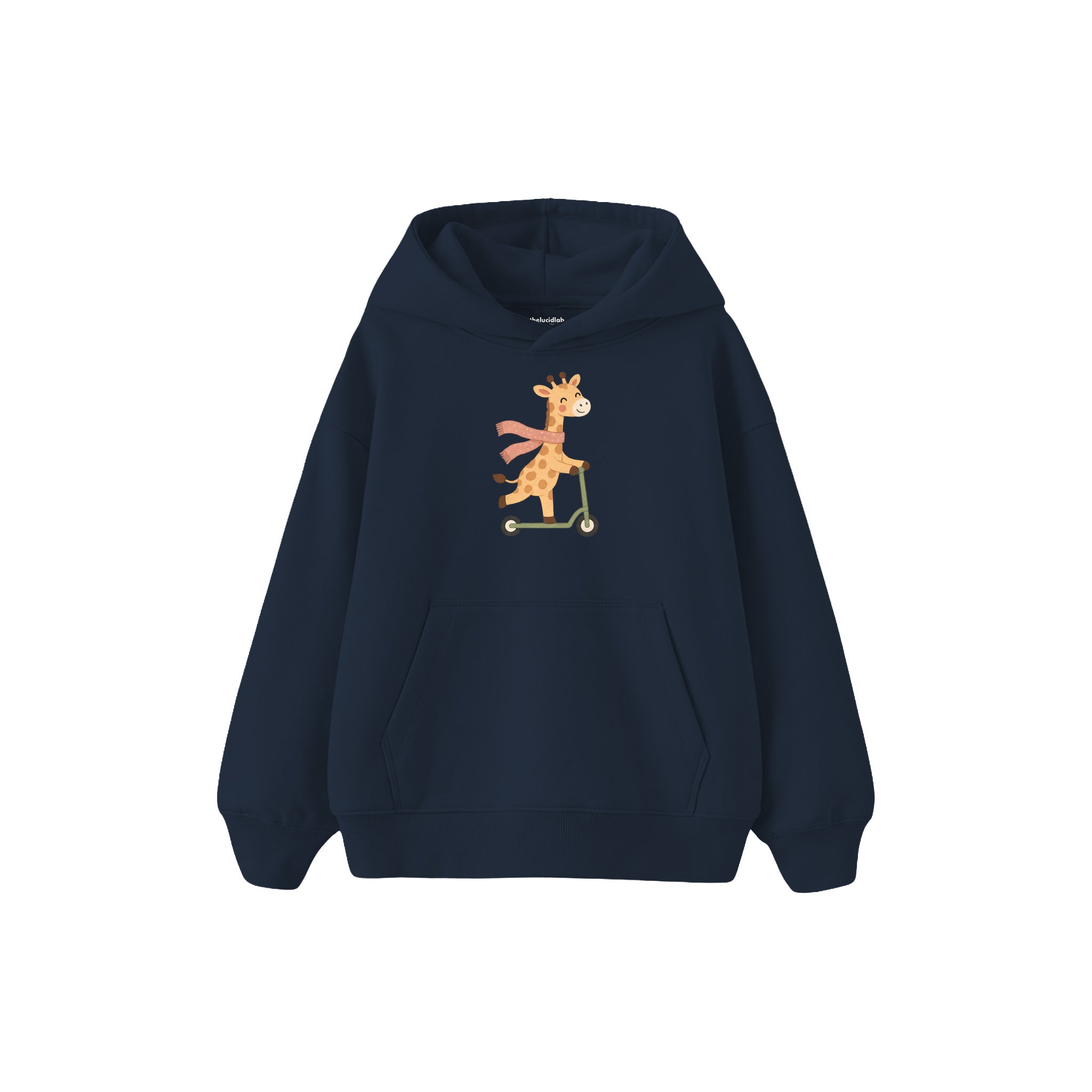 Scooter Giraffe Çocuk Hoodie — Lacivert — ön görünüm
