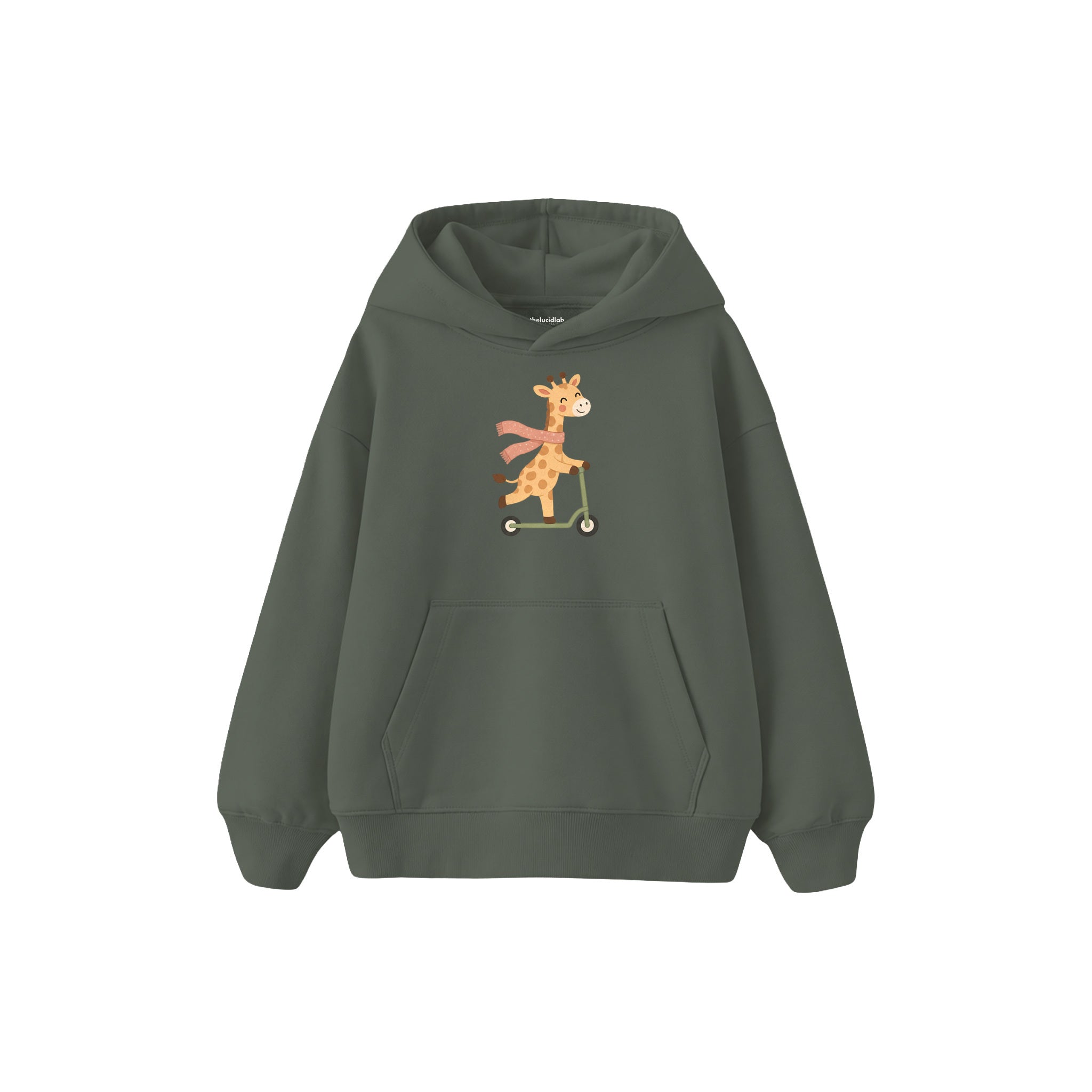 Scooter Giraffe Çocuk Hoodie — Antrasit — ön görünüm