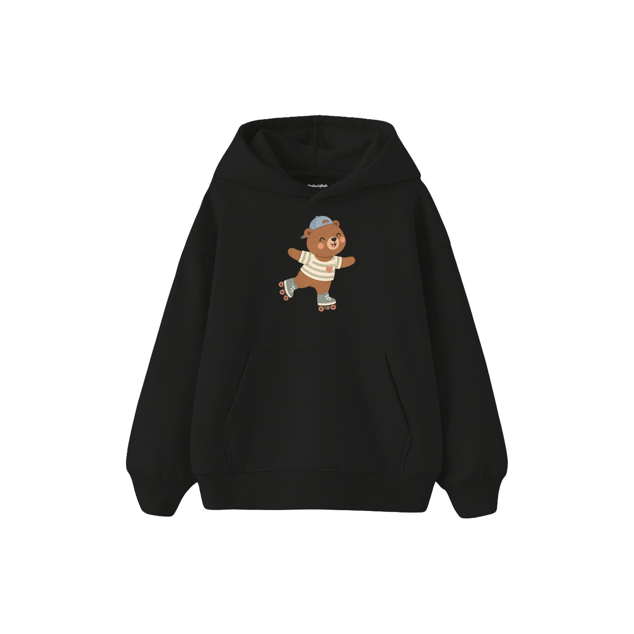 Roller Bear Çocuk Hoodie — Siyah — ön görünüm