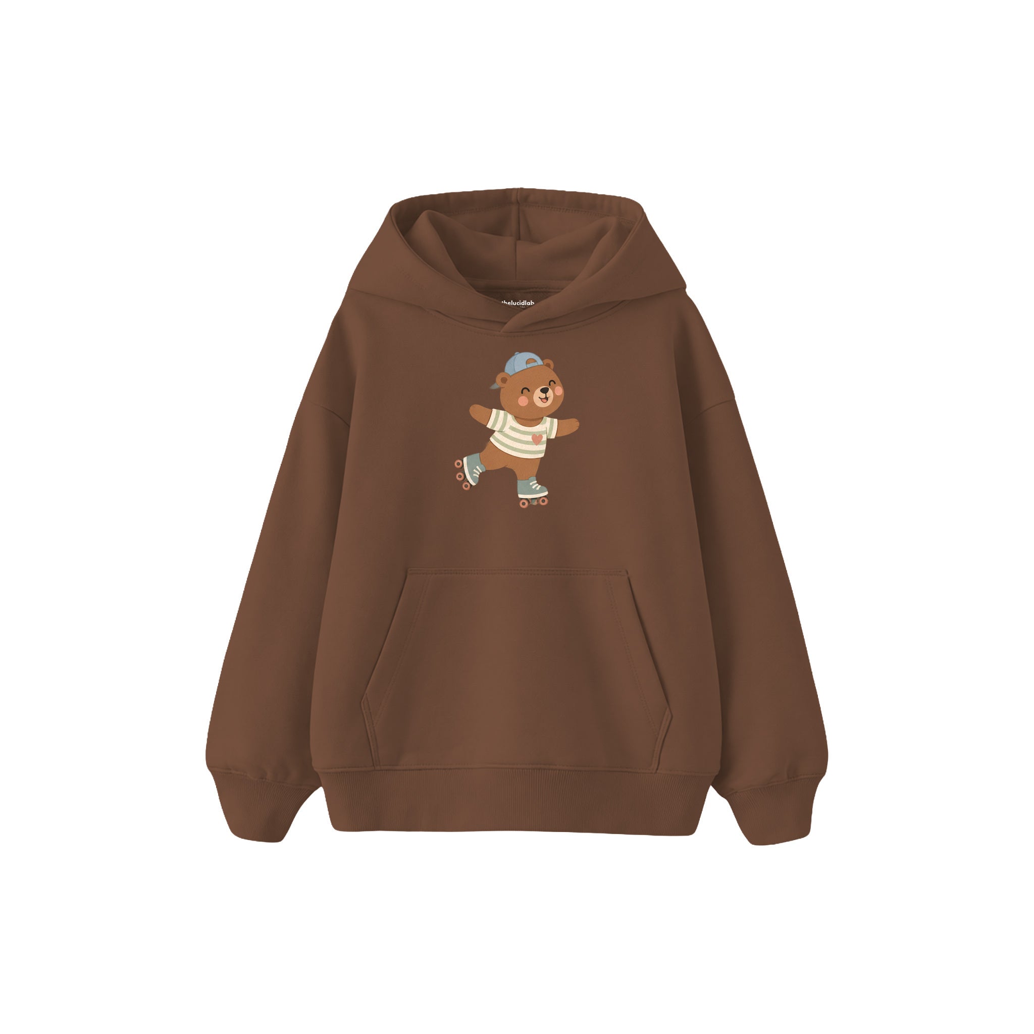 Roller Bear Çocuk Hoodie — Kahverengi — ön görünüm