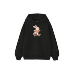 Skater Bunny Çocuk Hoodie — Siyah — ön görünüm
