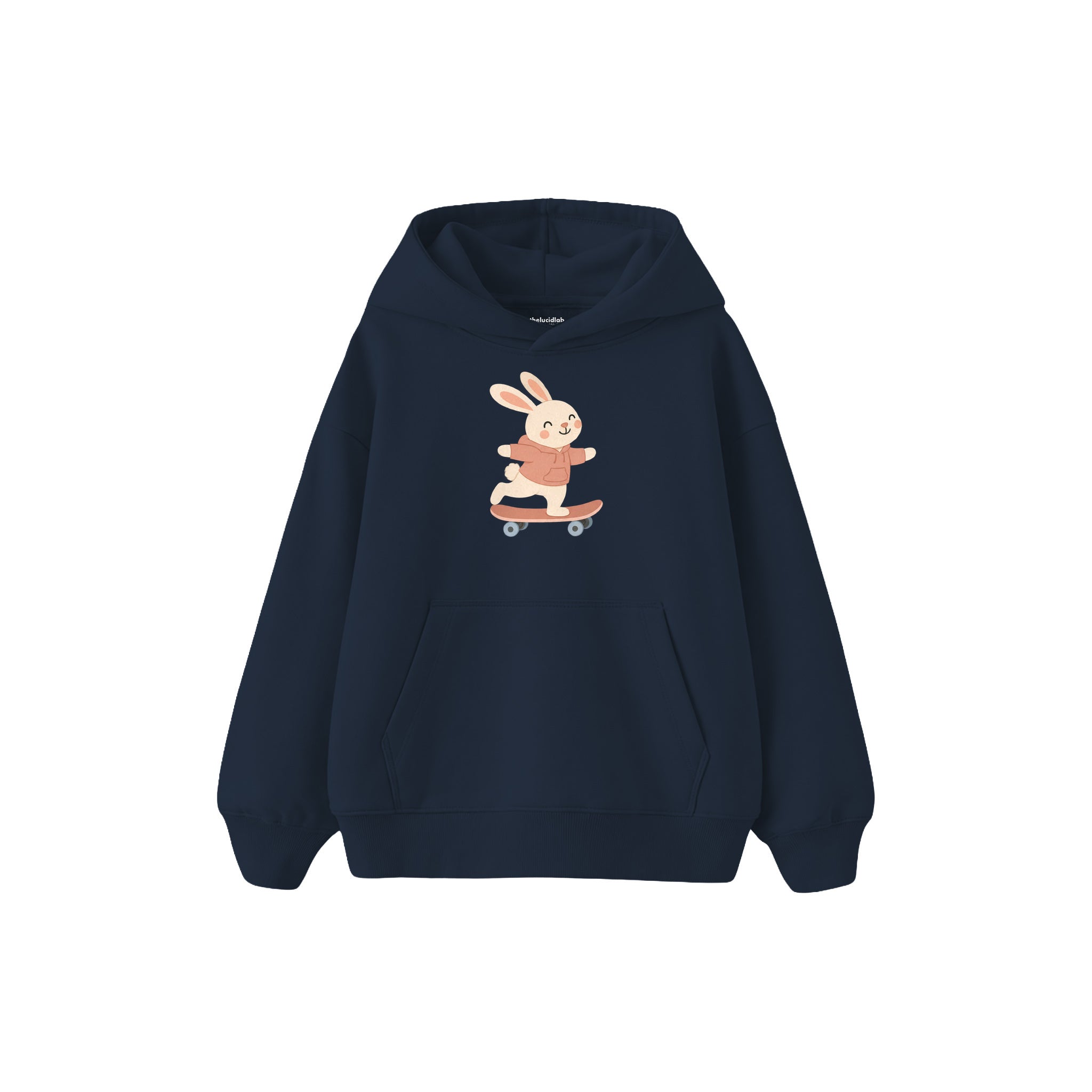 Skater Bunny Çocuk Hoodie — Lacivert — ön görünüm