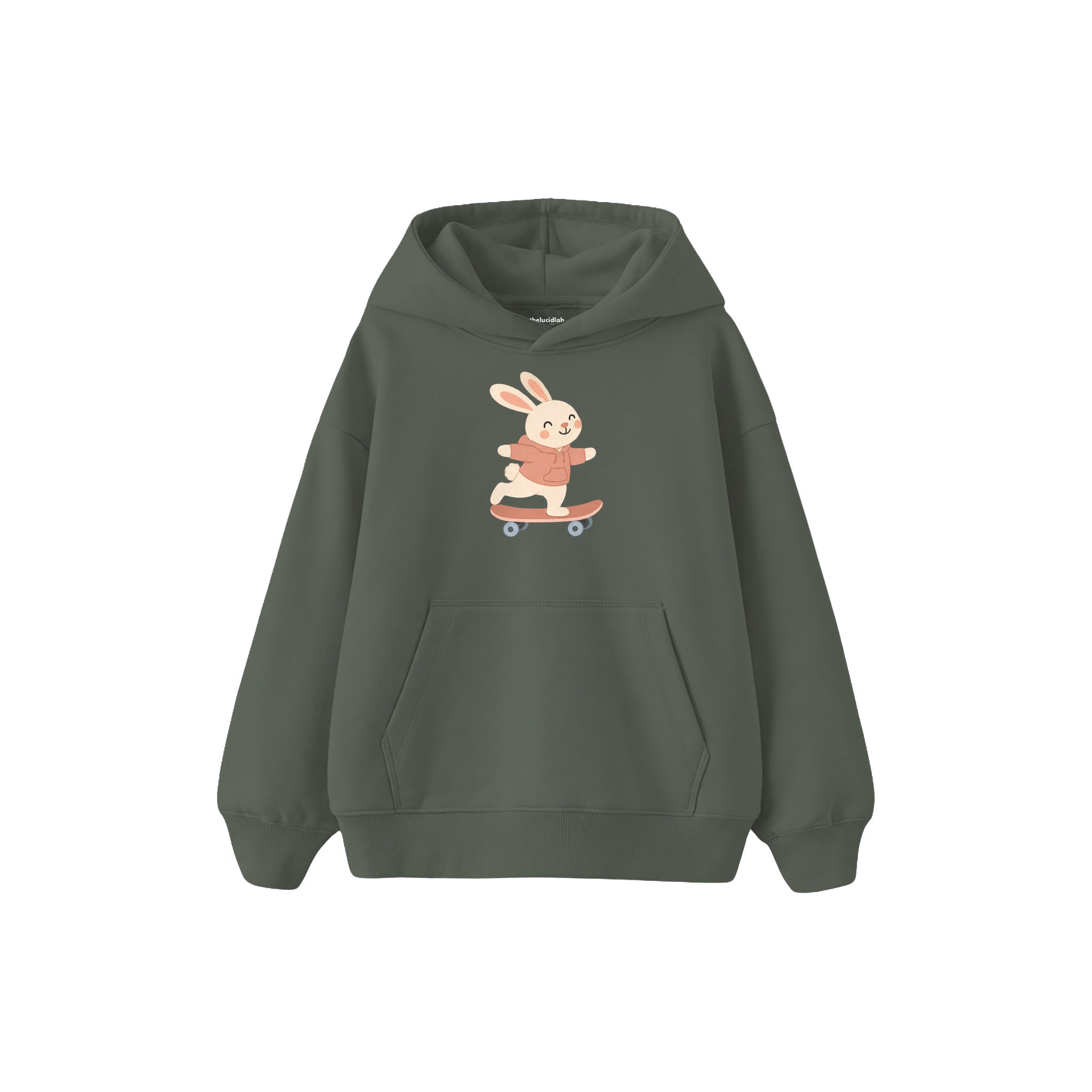 Skater Bunny Çocuk Hoodie — Antrasit — ön görünüm