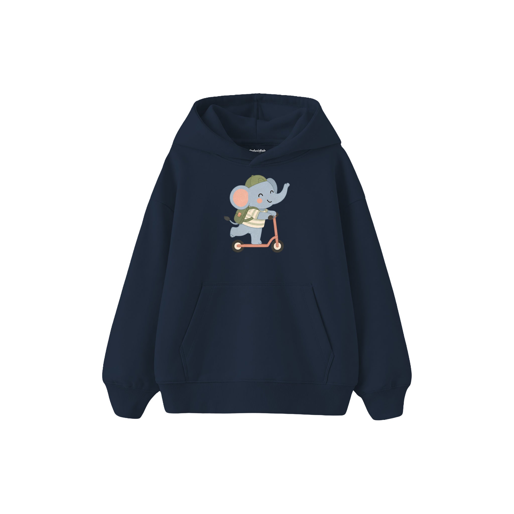 Scooter Elephant Çocuk Hoodie — Lacivert — ön görünüm