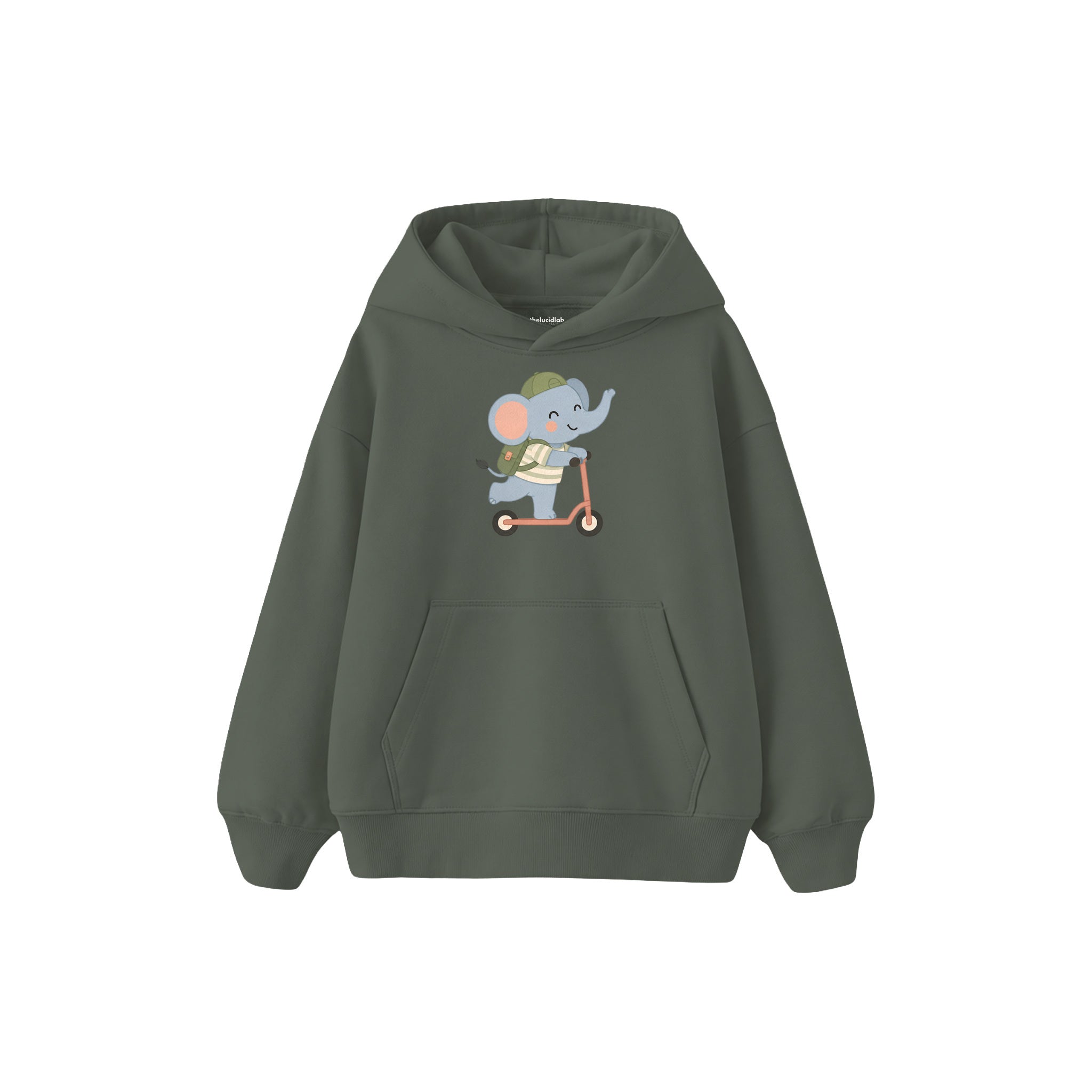Scooter Elephant Çocuk Hoodie — Antrasit — ön görünüm