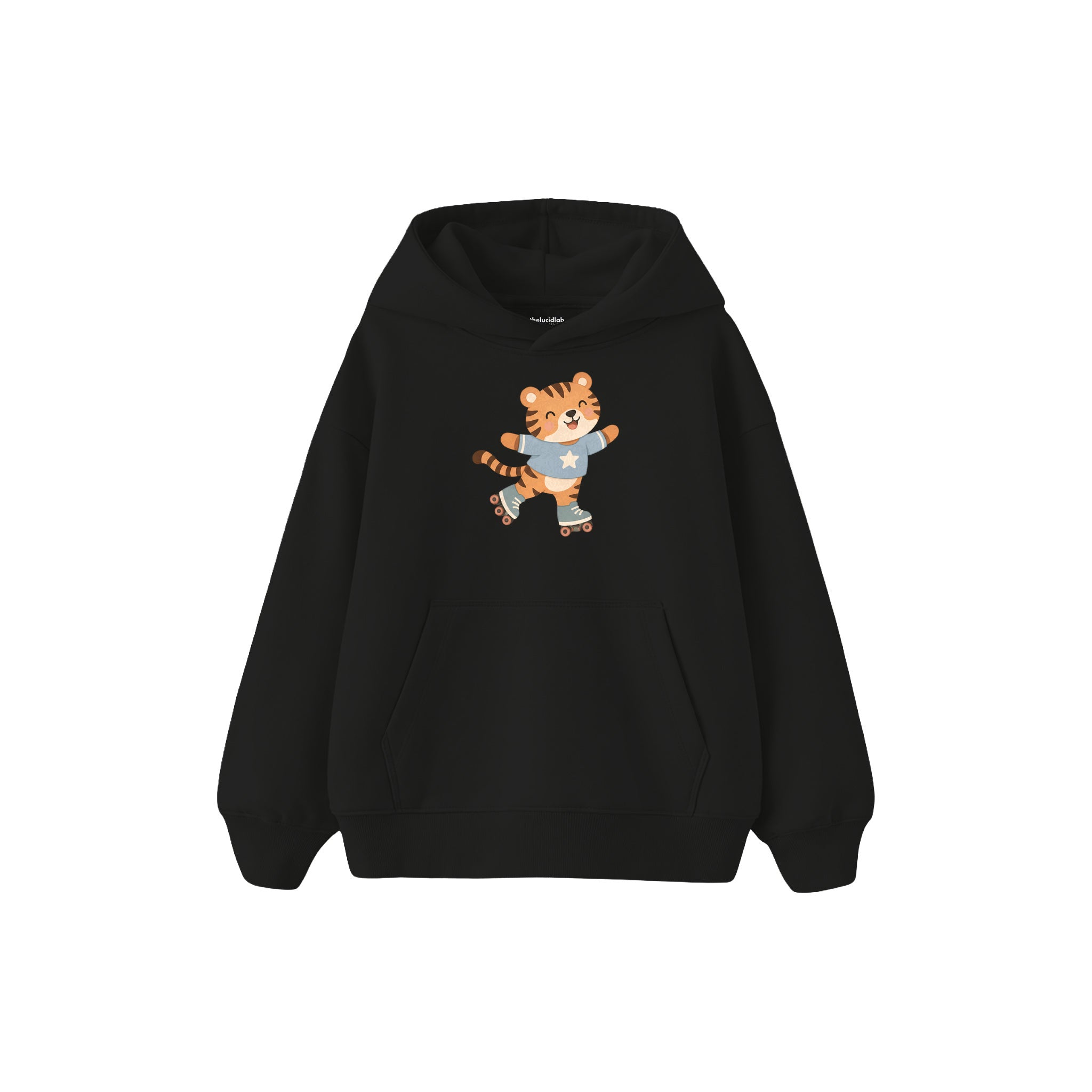 Roller Tiger Çocuk Hoodie — Siyah — ön görünüm