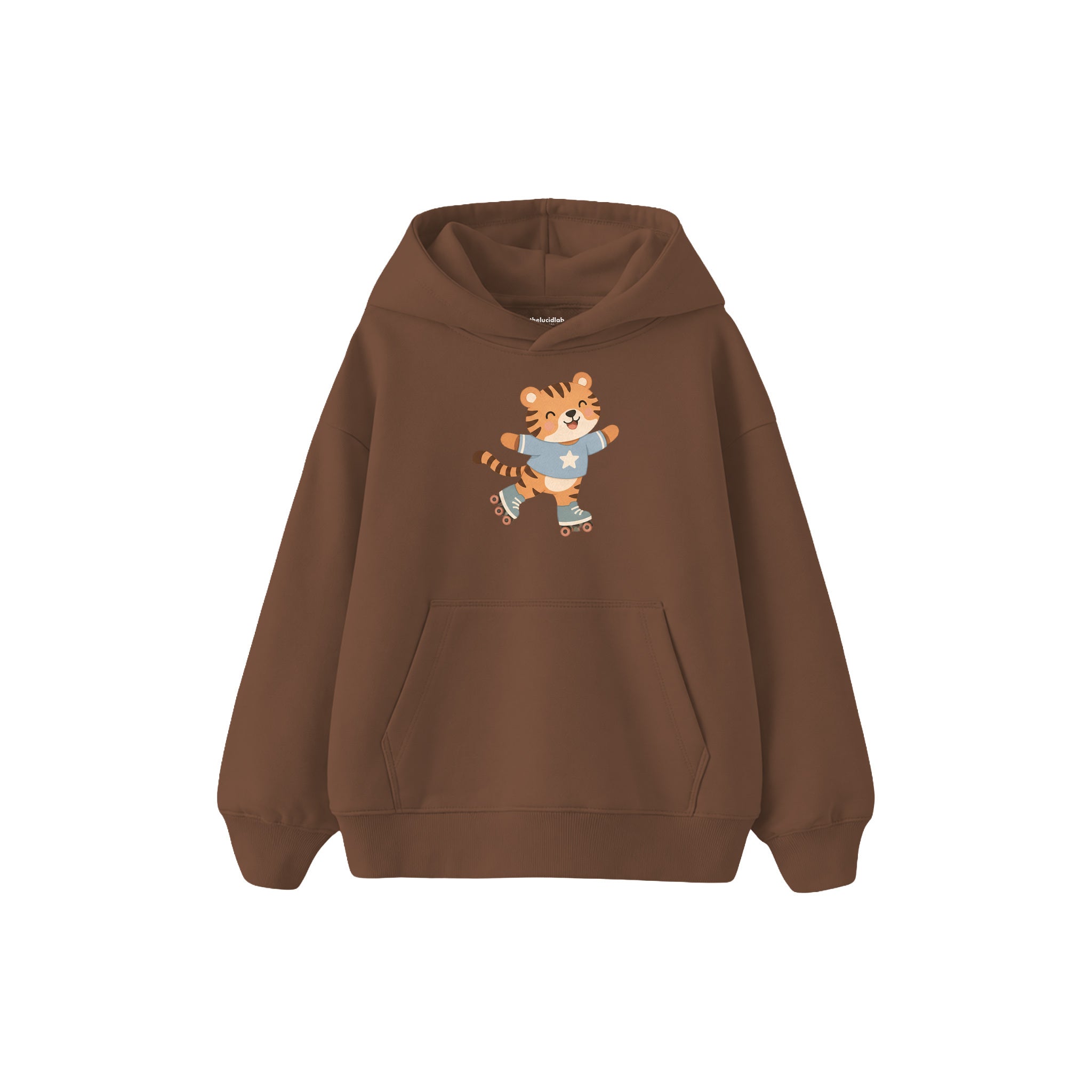 Roller Tiger Çocuk Hoodie — Kahverengi — ön görünüm