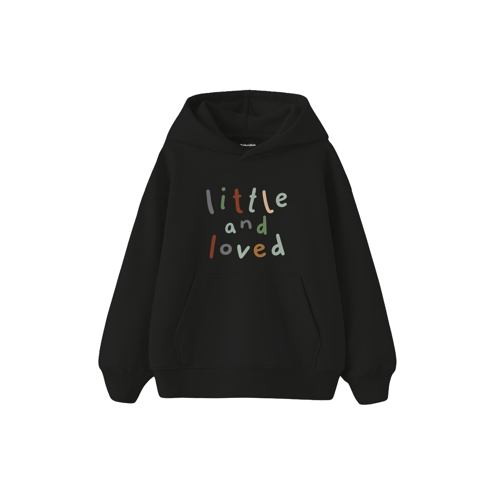Little and Loved Çocuk Hoodie — Siyah — ön görünüm
