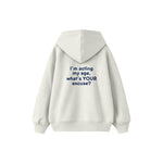 Acting My Age Çocuk Hoodie — Beyaz — arka görünüm