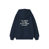 Acting My Age Çocuk Hoodie — Lacivert — arka görünüm