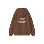 Acting My Age Çocuk Hoodie — Kahverengi — arka görünüm