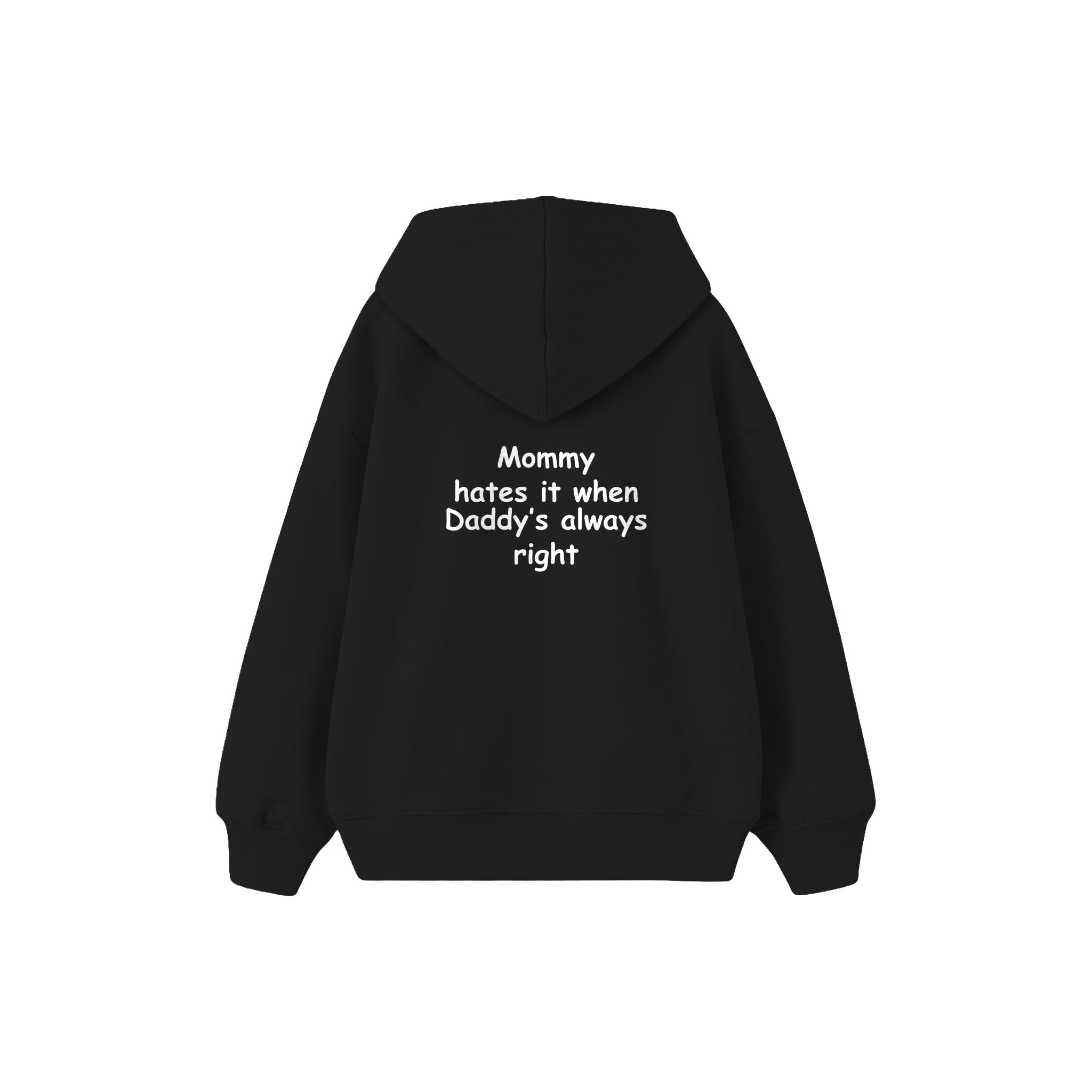 Daddy Is Right Çocuk Hoodie — Siyah — arka görünüm