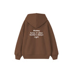 Daddy Is Right Çocuk Hoodie — Kahverengi — arka görünüm